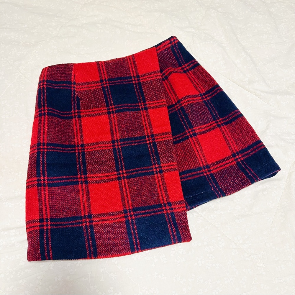 Oeuvre Red Plaid Skirt Winter